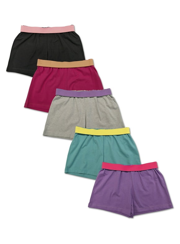 Wonder Nation Girl's Play Shorts 5-Pack, Sizes 4-18 and Plus