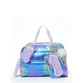 thumbnail image 1 of Wonder Nation Girl's Puffer Weekender Duffle Handbag Set Iridescent Purple, 1 of 4