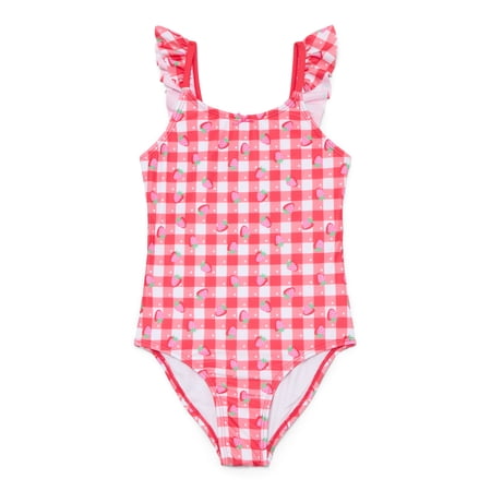 Wonder Nation Girl's Strawberry Gingham 1-Piece, Sizes 4-16