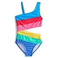 thumbnail image 1 of Wonder Nation Girls Stripe Cutout One Piece Swimsuit, Sizes 4-16, 1 of 4
