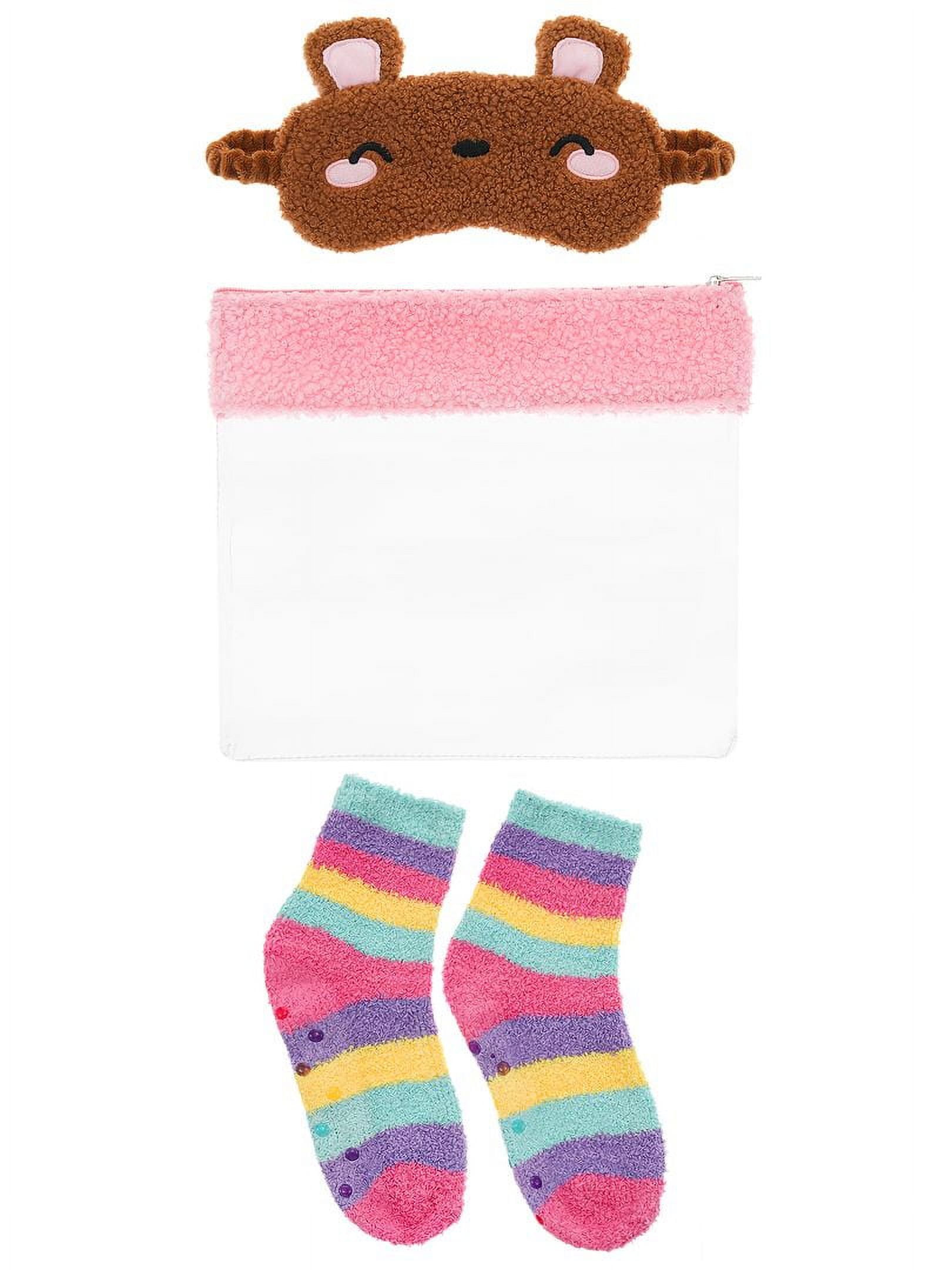 Wonder Nation Girl's Teddy Bear Sleepover Plastic Polyester Kit, (3 Piece)