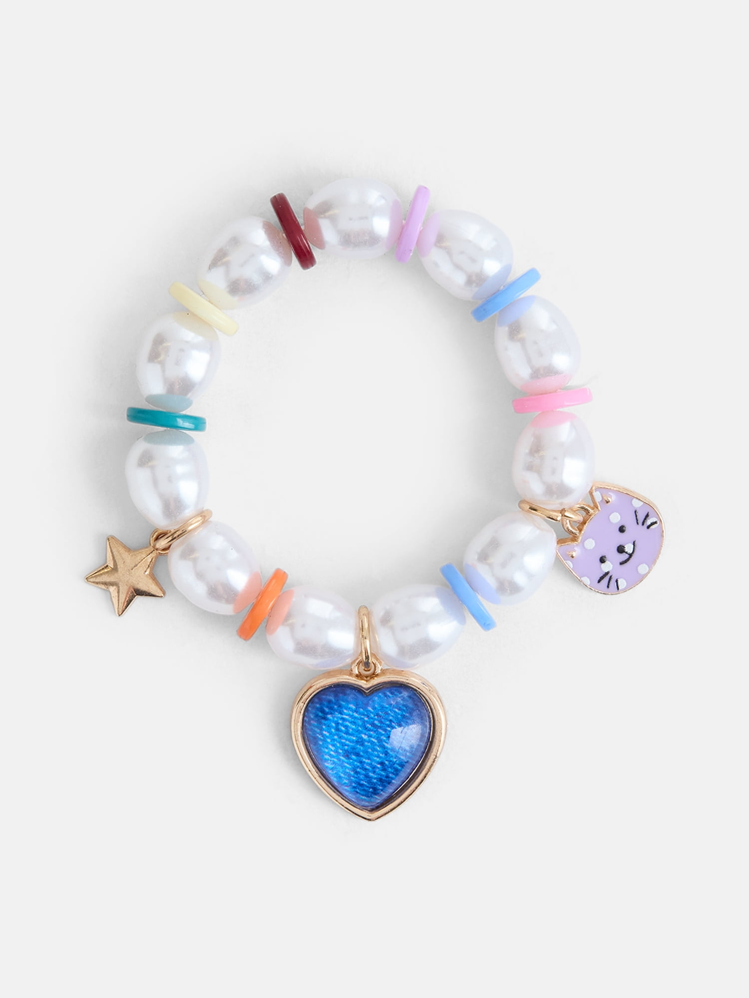 Wonder Nation Girls 1 Piece Multi Pearl Charm Bracelet
