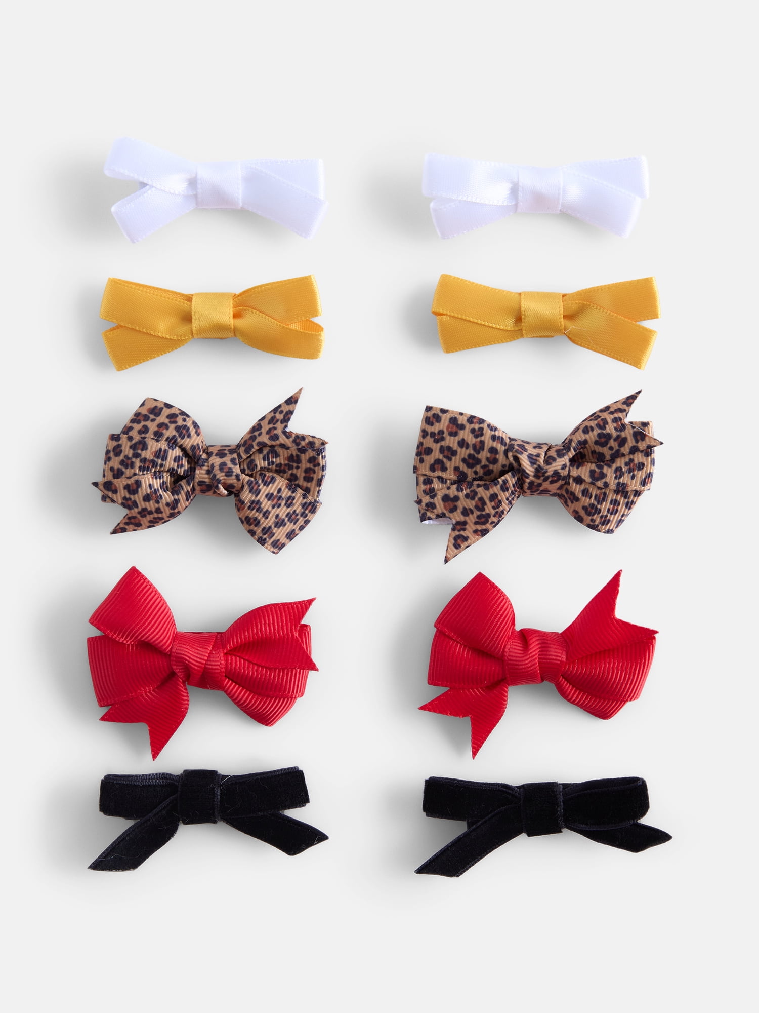 Wonder Nation Girls Mini Hair Bows, 10-Pack, Multi