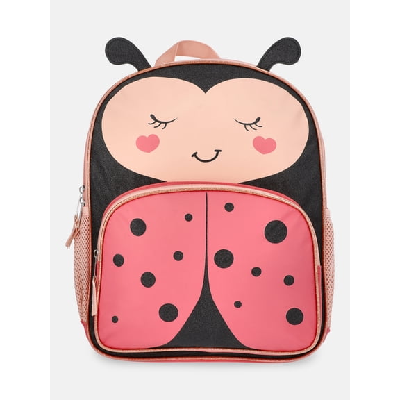 Wonder Nation Toddlers' 13.5" Ladybug Backpack, Primrose/Black