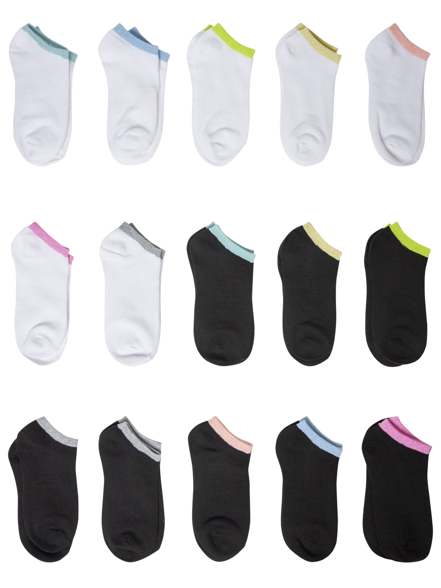 Wonder Nation Girls 15pk No Show Socks