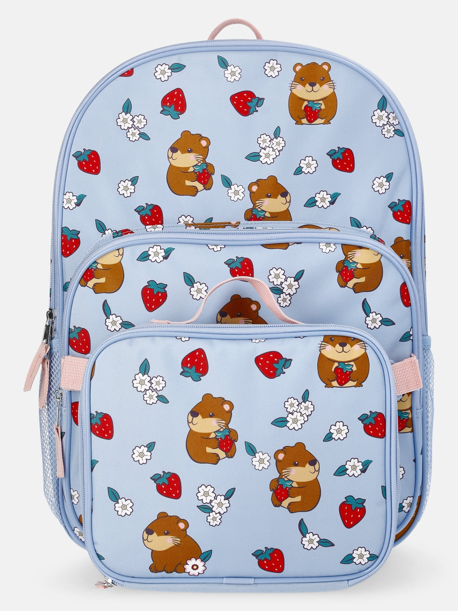 Wonder Nation Girl's 17" Cappy Berry Capybara Backpack & Lunch Set, Blue