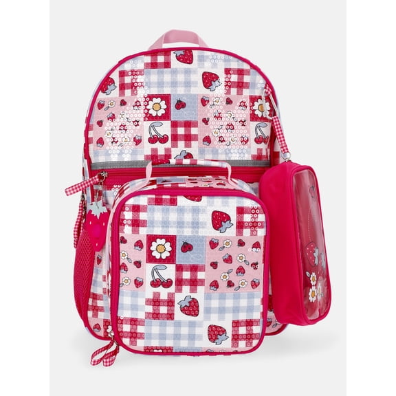 Wonder Nation Kids' Fruit Picnic 17" Backpack, Lunch Tote and Pouch Set, 3-Piece