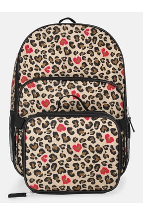 Girls 17" Love Leopard Backpack & Lunch Set, Black