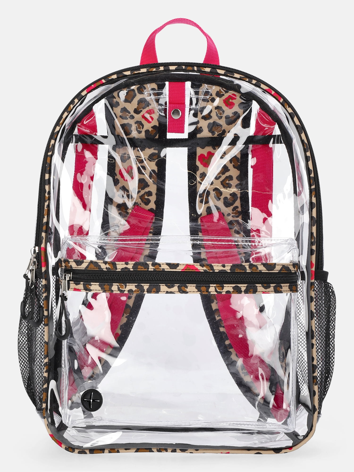 Wonder Nation Kids' Clear 17" Adaptive Backpack, Love Leopard
