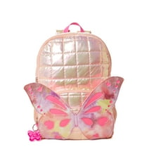 Wonder Nation Girls 17" Laptop Backpack Quilted Butterfly Peach