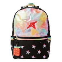 Wonder Nation Girls 17" Laptop Backpack Sports Glam Black Star Confetti