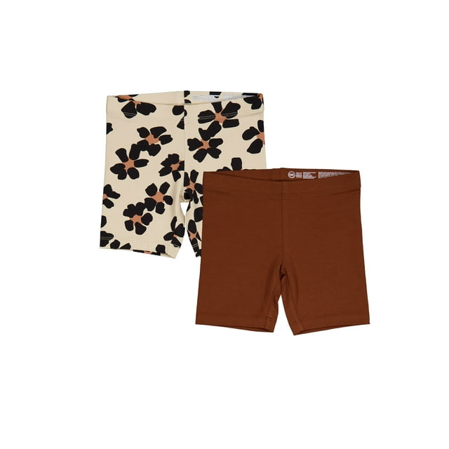 Wonder Nation Girls Bike Shorts, 2-Pack, Sizes 4-18 & Plus