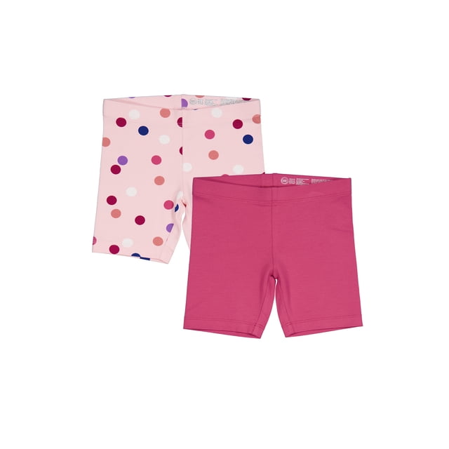 Wonder Nation Girls Bike Shorts, 2-Pack, Sizes 4-18 & Plus