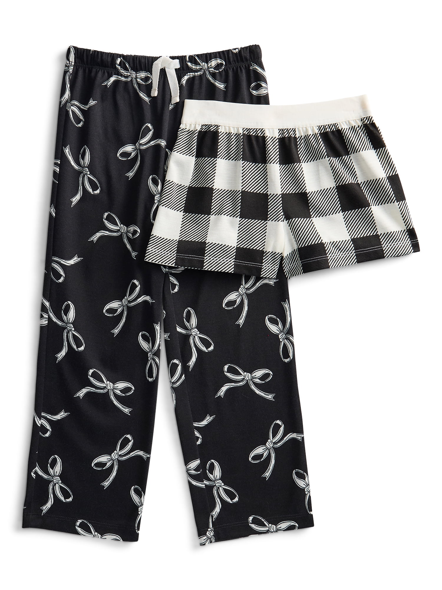 Wonder Nation Girls Pajama Pants and Shorts, 2-Pack, Sizes 4-18