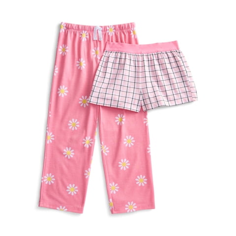 Girls Pajama Pants and Shorts, 2-Pack, Sizes 4-18