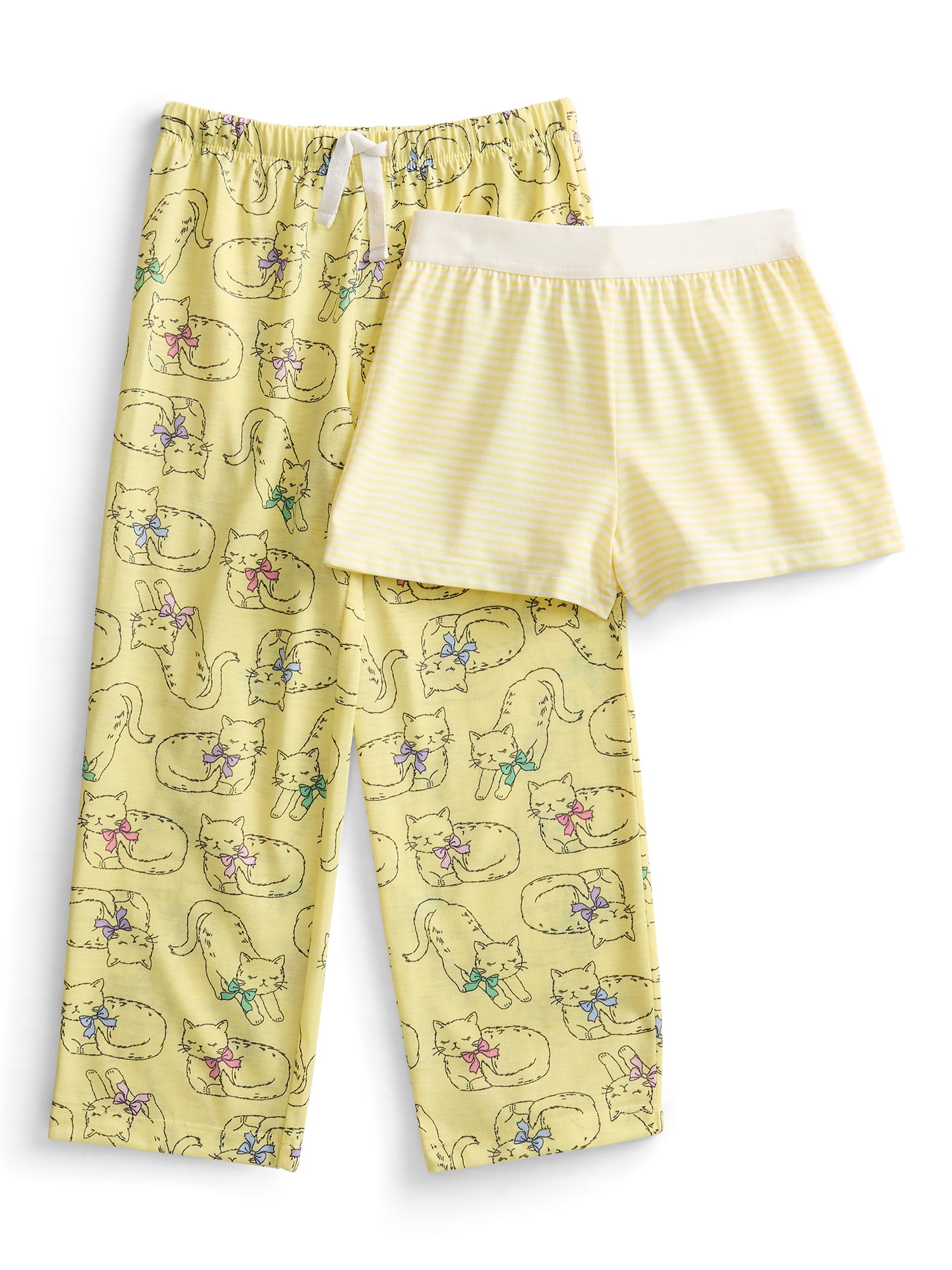 Wonder Nation Girls Pajama Pants and Shorts, 2-Pack, Sizes 4-18