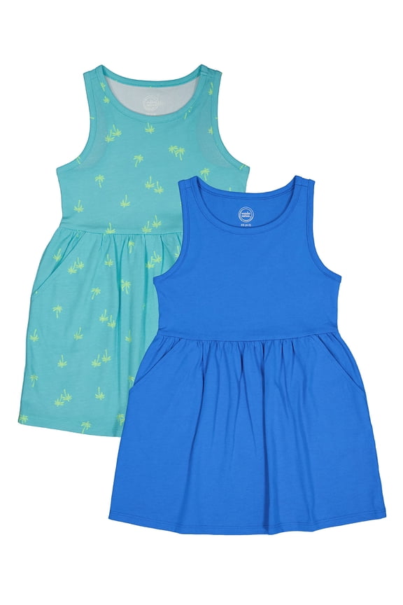 Girls Tank Play Dress, 2-Pack Sizes 4-18 & Plus