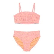 Little and Big Girls Ruffle Sunshine Bikini Swimsuit with UPF50+, 2-Piece, Sizes 4-16