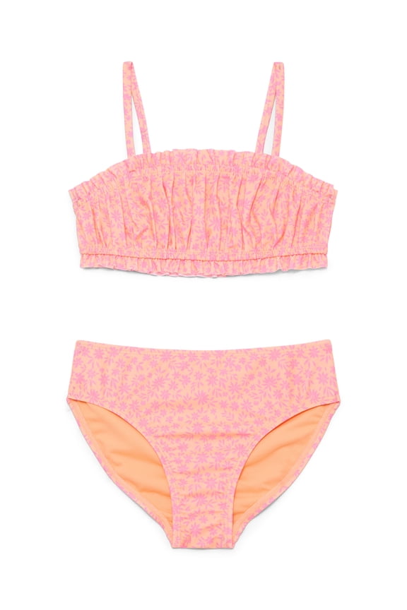 Little and Big Girls Ruffle Sunshine Bikini Swimsuit with UPF50, 2-Piece, Sizes 4-16