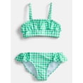 thumbnail image 1 of Wonder Nation Girls Ruffle Garden Gingham Bikini with UPF 50, 2-Piece Swim Set, Sizes 4-18, 1 of 3