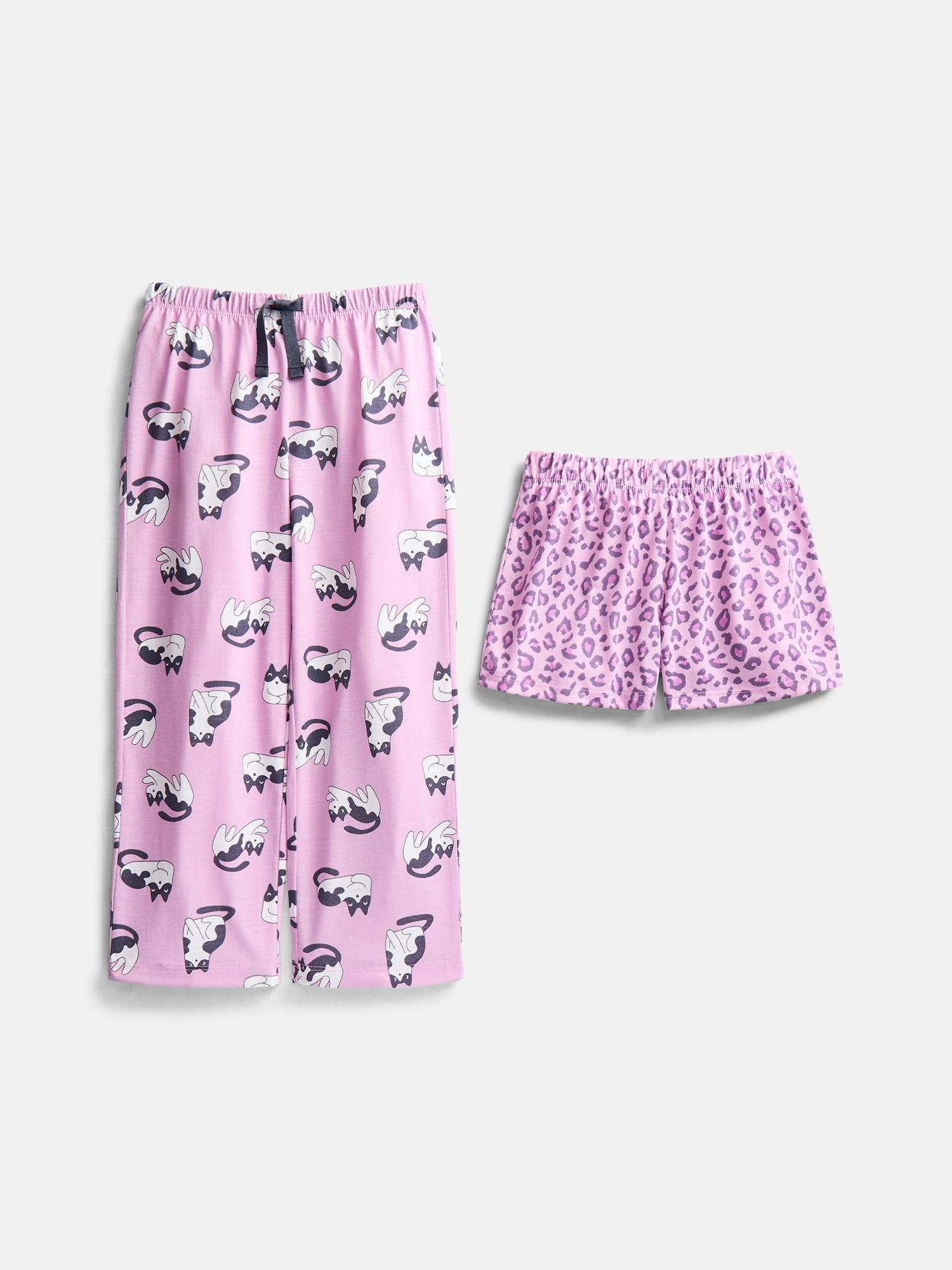 Wonder Nation Girls Sleep Pants and Shorts, 2-Pack, Sizes 4-18