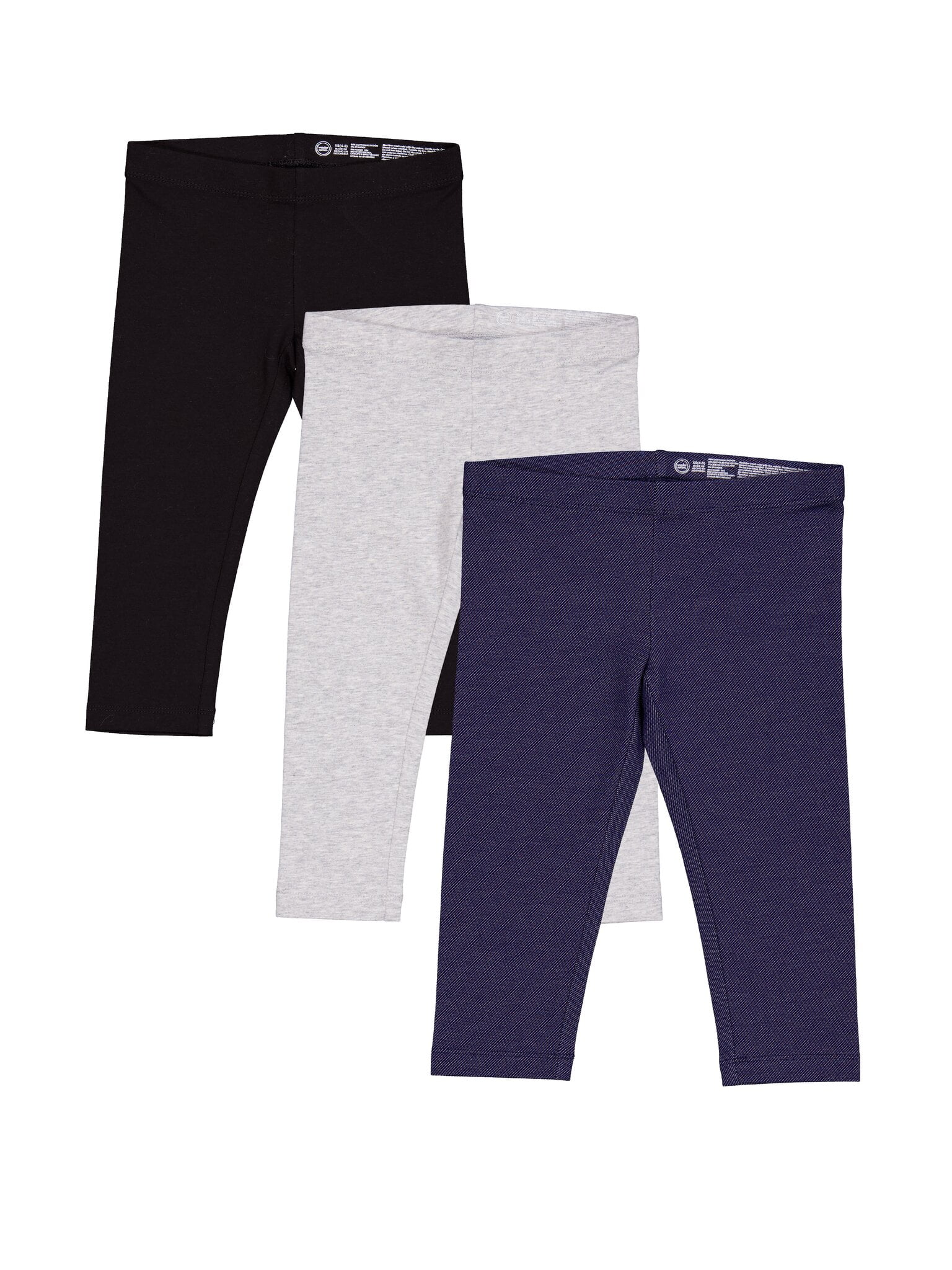 Wonder Nation Girls Capri Leggings, 3-Pack, Sizes 4-18 & Plus