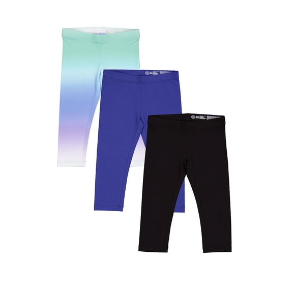 Wonder Nation Girls Capri Leggings, 3-Pack, Sizes 4-18 & Plus