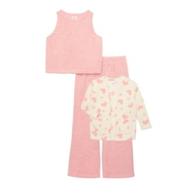 Wonder Nation Girls Short Sleeve Top Shorts and Pants Pajama Set 3 Piece Sizes 4 18 Plus Walmart