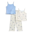 thumbnail image 1 of Wonder Nation Girls Tank Tops and Pants Sleep Set, 3-Piece, Sizes 4-18, 1 of 4