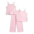 thumbnail image 1 of Wonder Nation Girls Tank Tops and Pants Sleep Set, 3-Piece, Sizes 4-18, 1 of 4