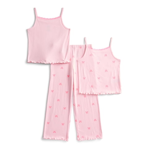 Girls Tank Tops and Pants Sleep Set, 3-Piece, Sizes 4-18