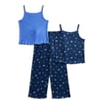 thumbnail image 1 of Wonder Nation Girls Tank Tops and Pants Sleep Set, 3-Piece, Sizes 4-18, 1 of 4