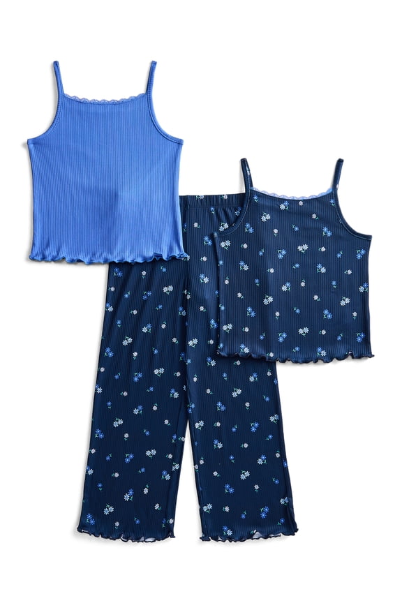 Girls Tank Tops and Pants Sleep Set, 3-Piece, Sizes 4-18