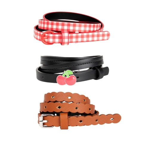 Girls Fashion Belts, 3-pack, Sizes XS-XXL