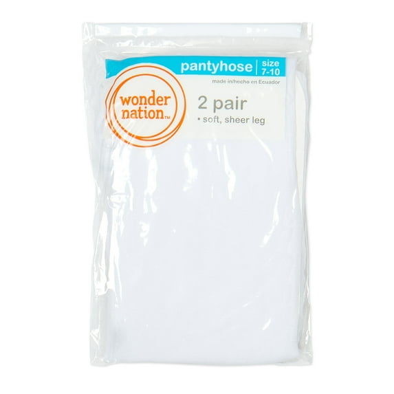 Wonder Nation Girls' 4-16 Sheer Pantyhose, 2 Pack