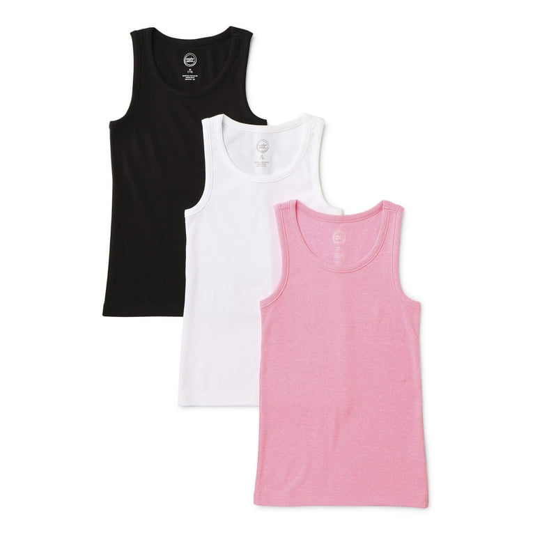 Wonder Nation Girls Basic Tank Tops, 5-Pack, Sizes 4-18 & Plus