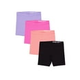 thumbnail image 1 of Wonder Nation Girls Bike Shorts, 4-Pack, Sizes 4-18 & Plus, 1 of 5