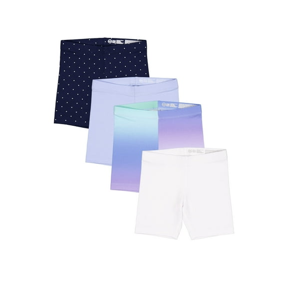 Wonder Nation Girls Bike Shorts, 4-Pack, Sizes 4-18 & Plus