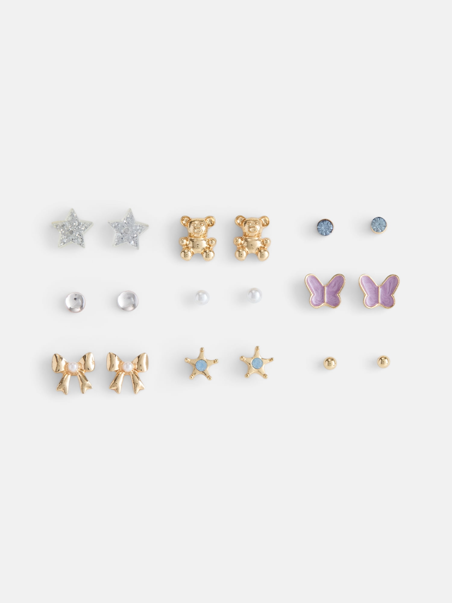 Wonder Nation Girls 9 Pairs Multi Earrings