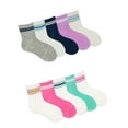 thumbnail image 1 of Wonder Nation Girls Ankle Multi Socks, 10-Pack, Sizes S-L, 1 of 15