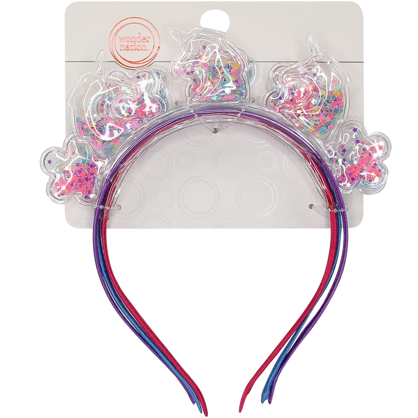 Wonder Nation Girls Assorted Confetti Shaker Headbands, 3Pack
