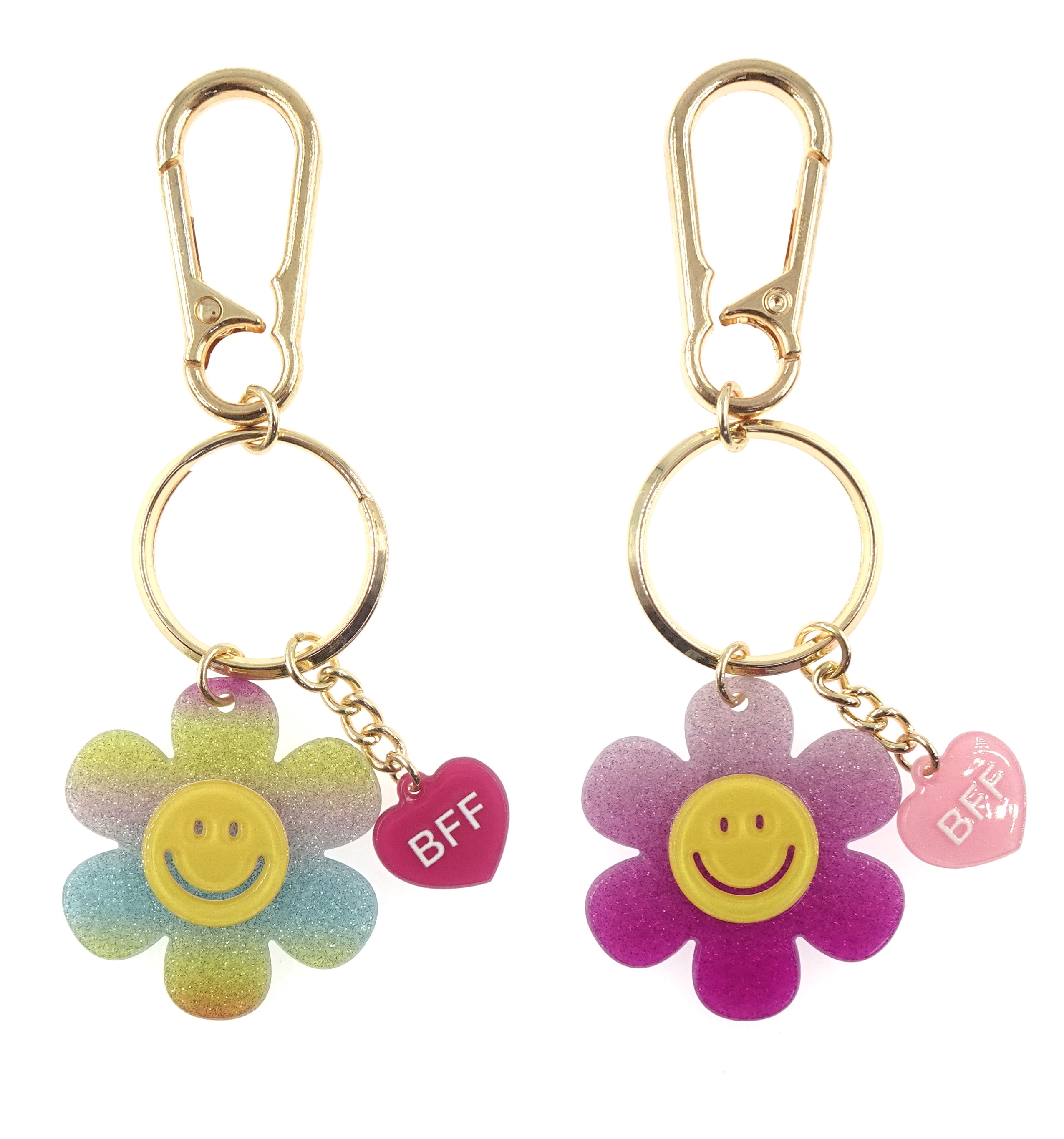 Wonder Nation Girls BFF Flower Bag Charms, 2-Piece