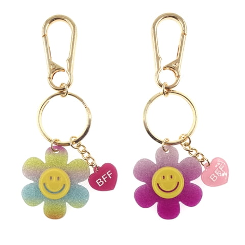 Girls BFF Flower Bag Charms, 2-Piece
