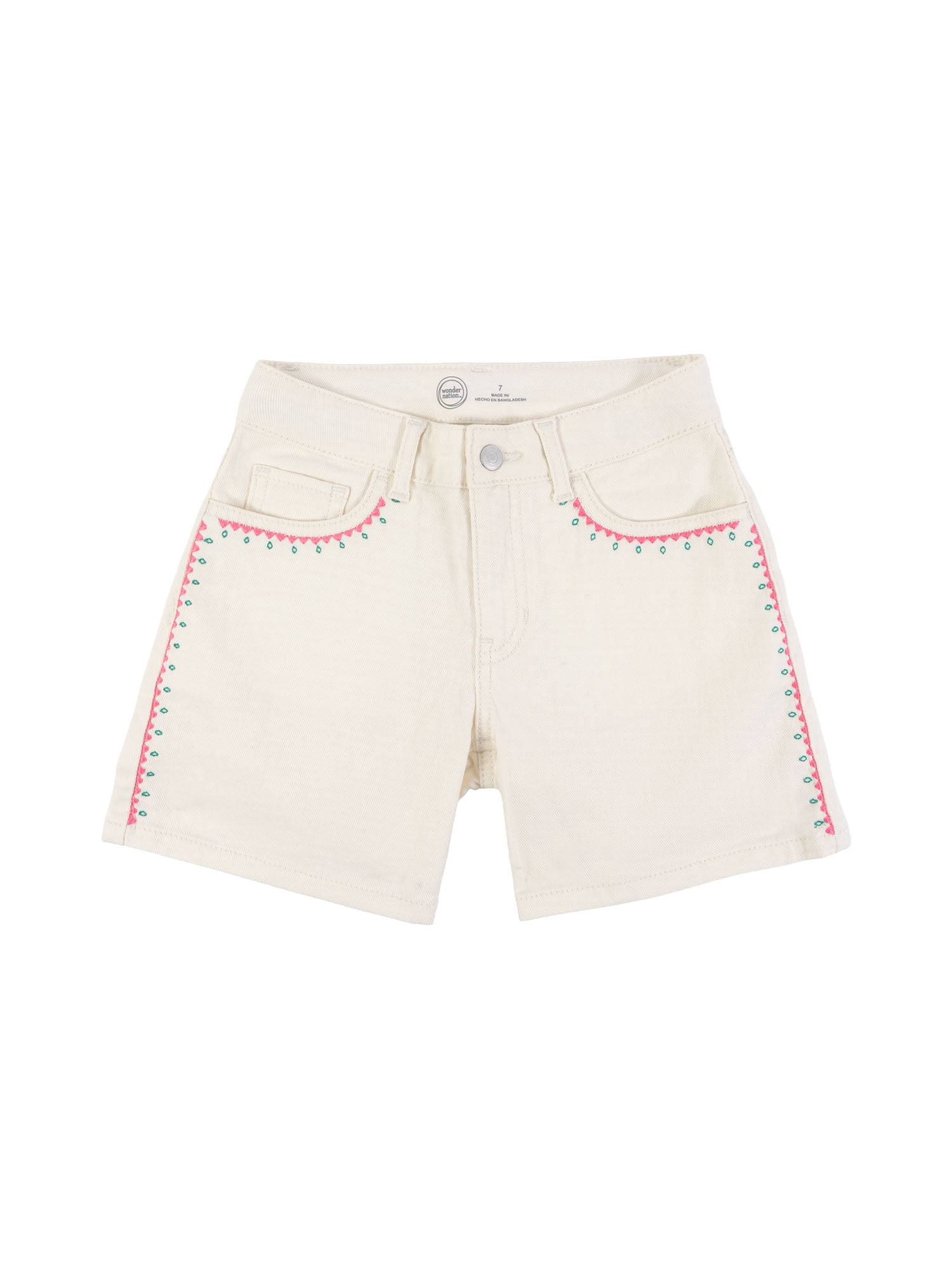 Wonder Nation Girls Baggy Denim Shorts, Size 5-18