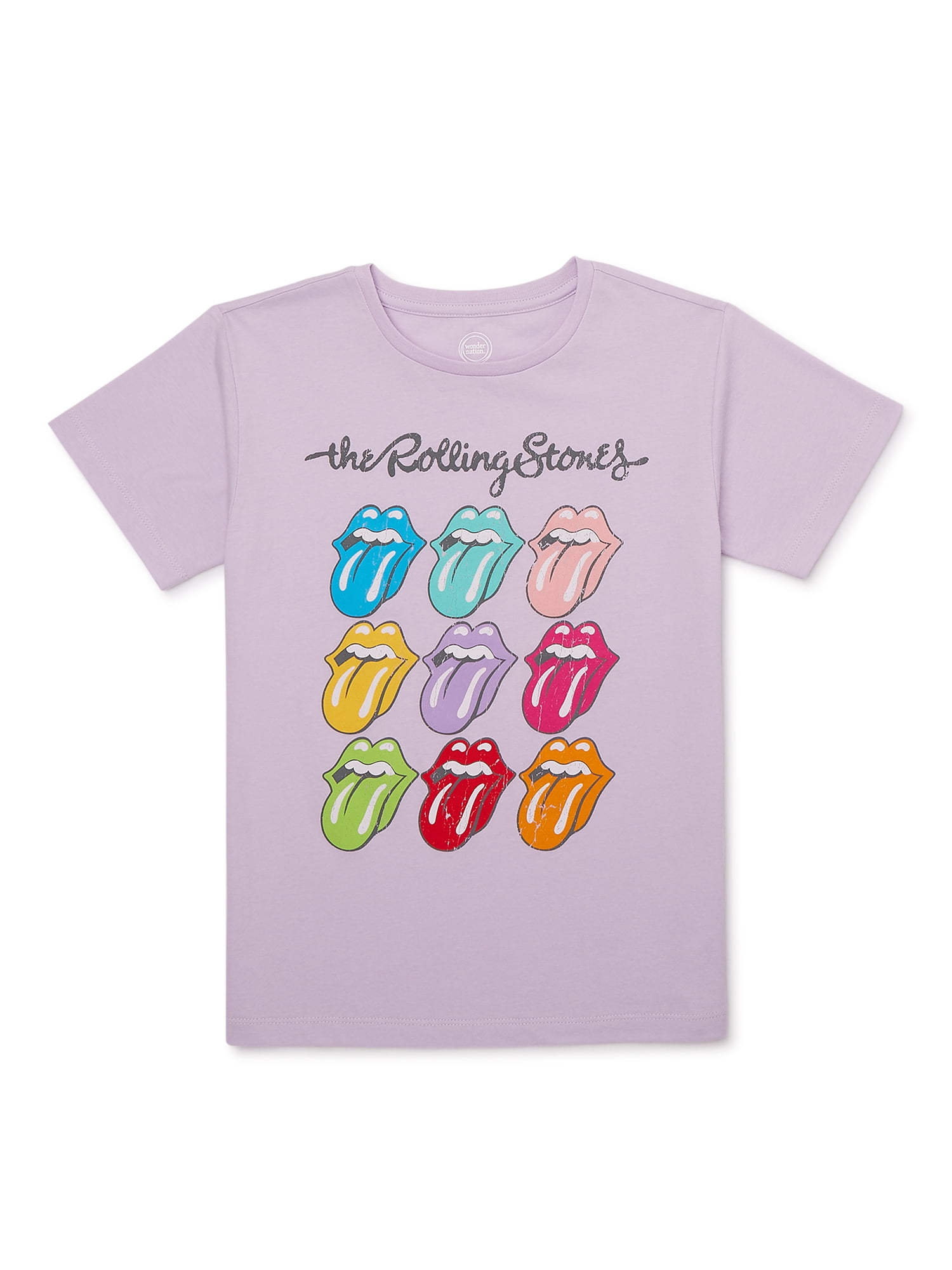 Wonder Nation Girls Rolling Stones Short Sleeve Graphic T Wonder Nation Girls Rolling Stones Short Sleeve Graphic T