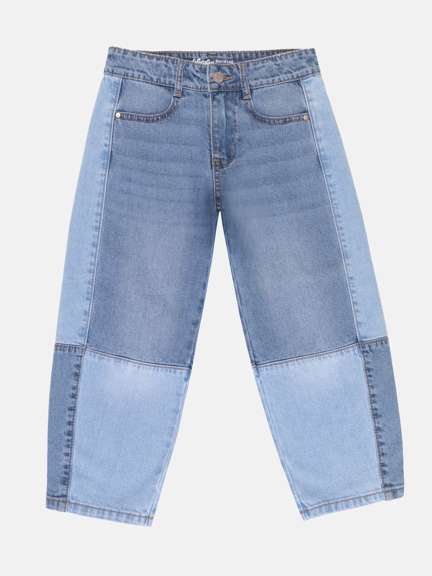 Wonder Nation Girls Ankle Length Barrel Jeans, Sizes 5-18