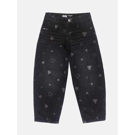 Wonder Nation Girls Ankle Length Barrel Jeans, Sizes 5-18