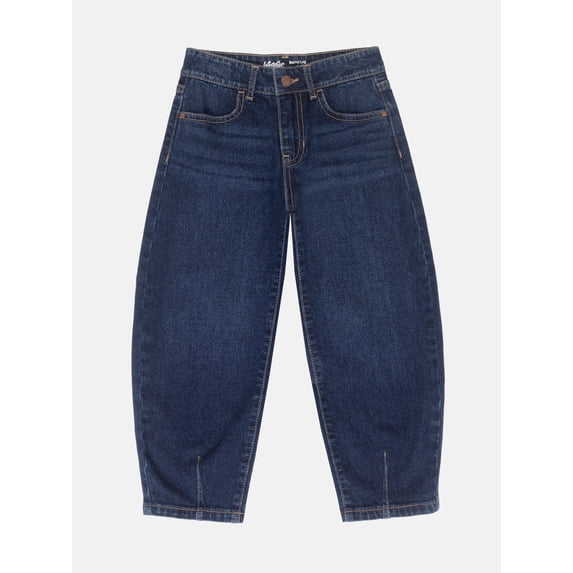 Wonder Nation Girls Ankle Length Barrel Jeans, Sizes 5-18