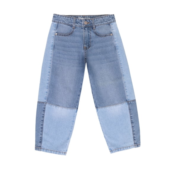 Wonder Nation Girls Ankle Length Barrel Jeans, Sizes 5-18