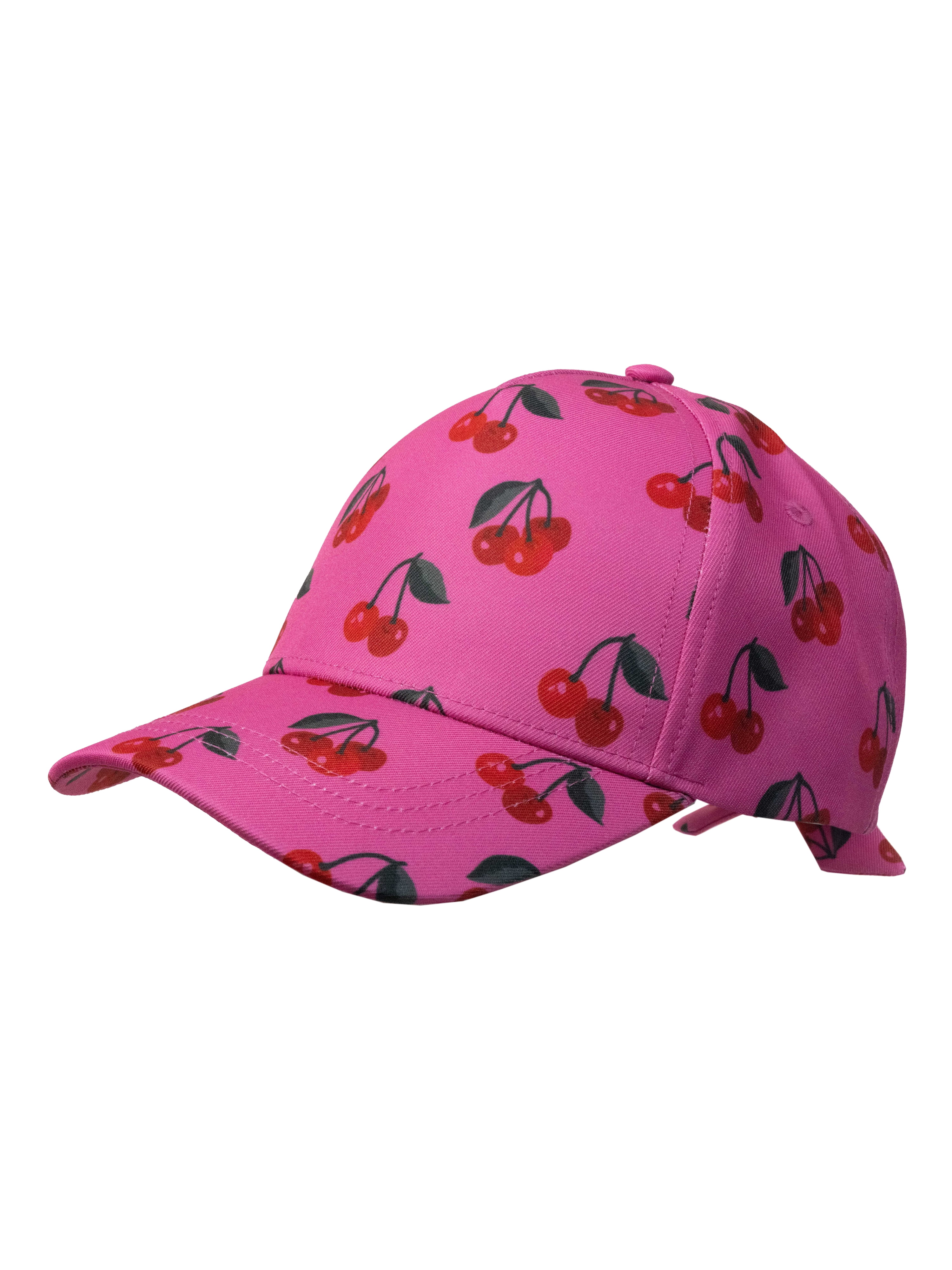 Wonder Nation Girls Baseball Hat, Pink Cherry Print Tie Back